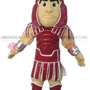 Romeinse krijger mascotte in harnas. Warrior kostuum. -